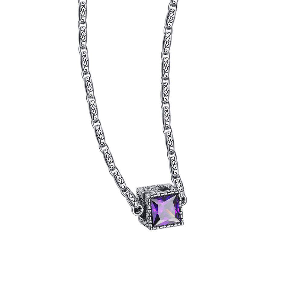 Dual Luxe – 925 Sterling Silver Double Color Cubic Zircon Statement Necklace