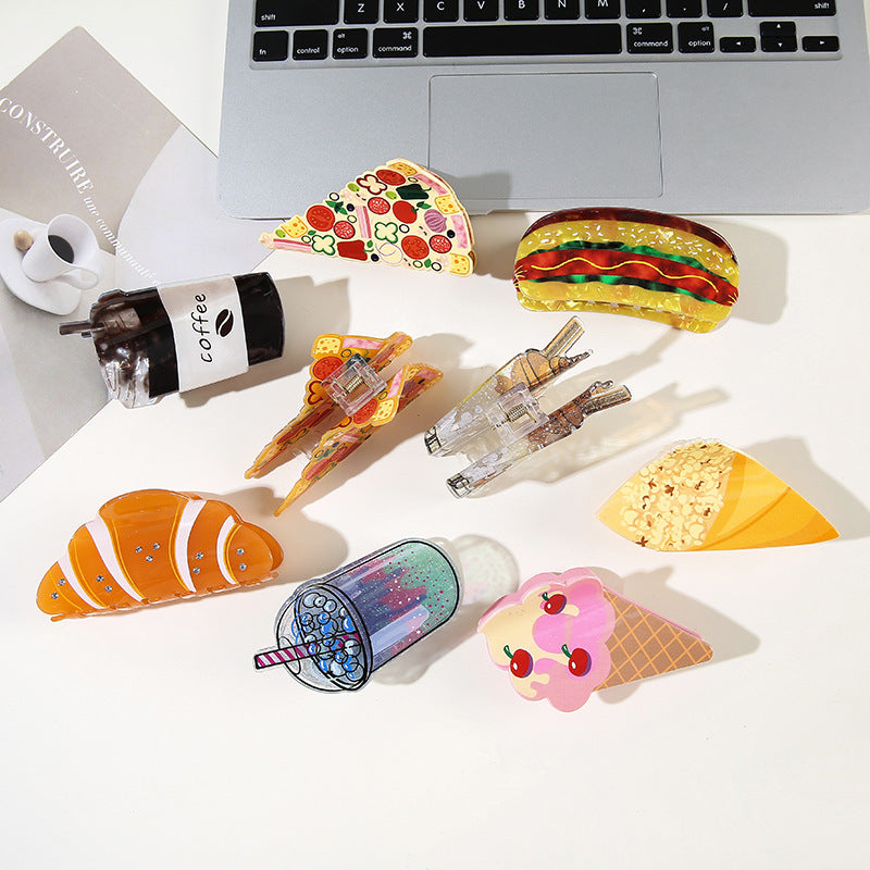 Cute Food Hair Clips | Luxury Novelty Accessories | Coffee, Pizza & More