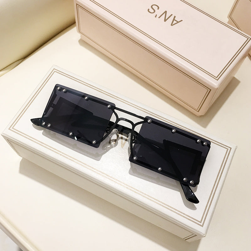 Rectangle Luxury Sunglasses with Optional Chain | Anti-UV | 6 Colors | Unisex