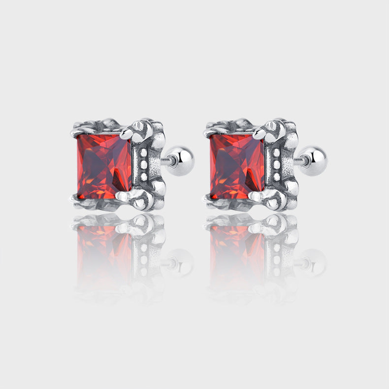 Vintage Luxe – 925 Sterling Silver Micro Pavé Geometric Luxury Stud Earrings