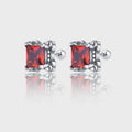 Vintage Luxe – 925 Sterling Silver Micro Pavé Geometric Luxury Stud Earrings