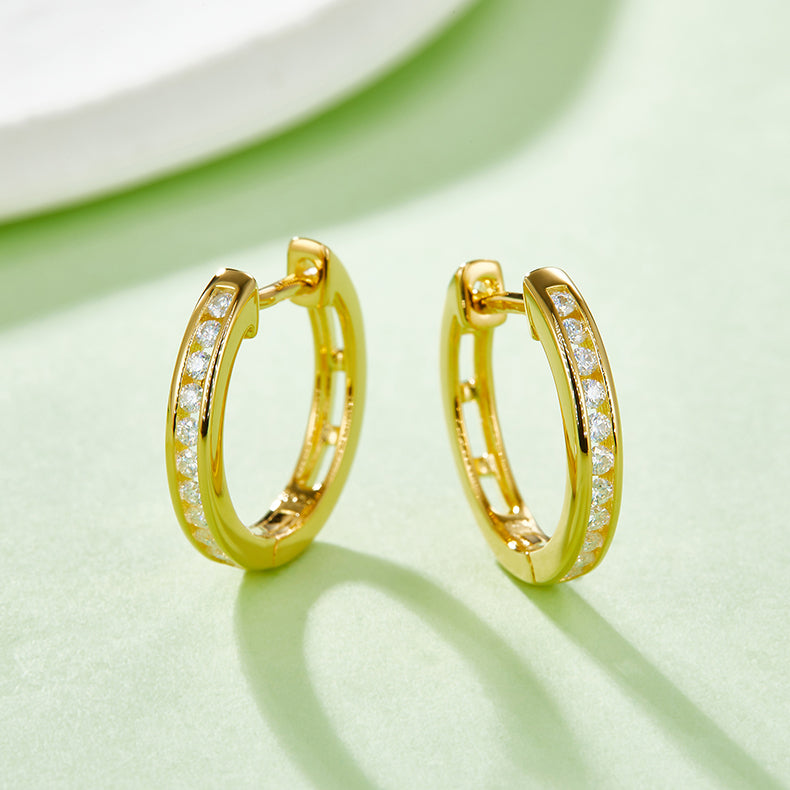 Moissanite Stud Earrings – Set of 2 | Gold, Platinum & Rose Gold
