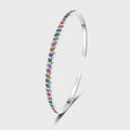 Rainbow Noir – 925 Sterling Silver Vintage Gemstone Luxury Bangle