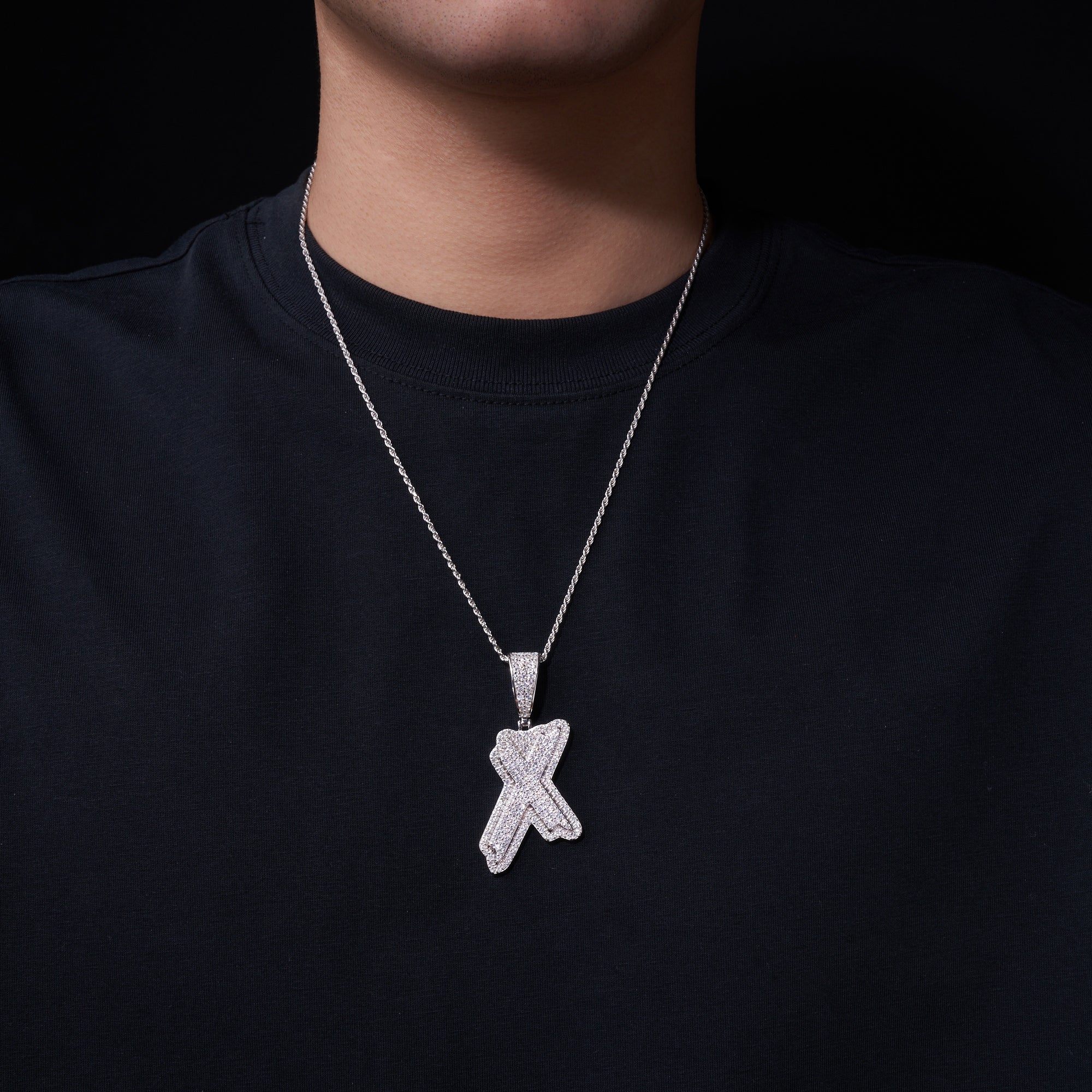 Initiale ‘I’ — Morganite & S925 Silver Pendant