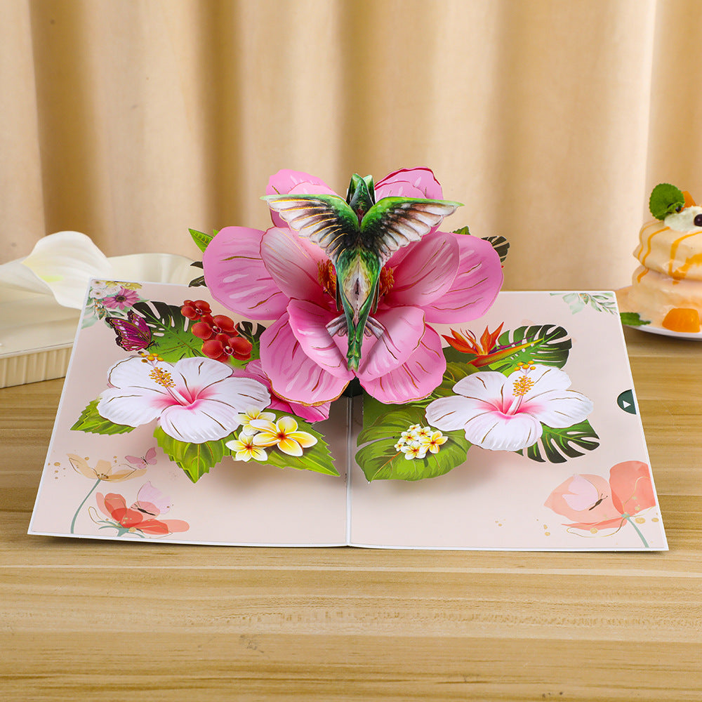 Handcrafted 3D Pansy Greeting Card — Sculptural Floral Design