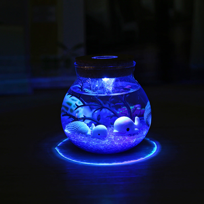 Ocean Dream Bottle — Luxury Luminous Glass Eco Terrarium