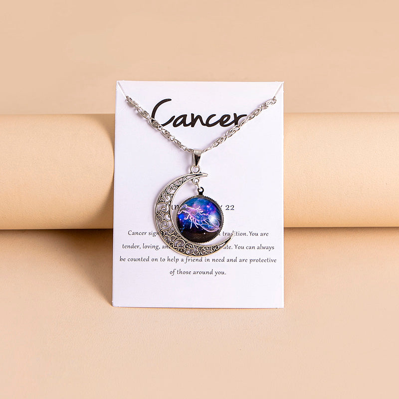 Luna — Zodiac Moon Glass Pendant Necklace