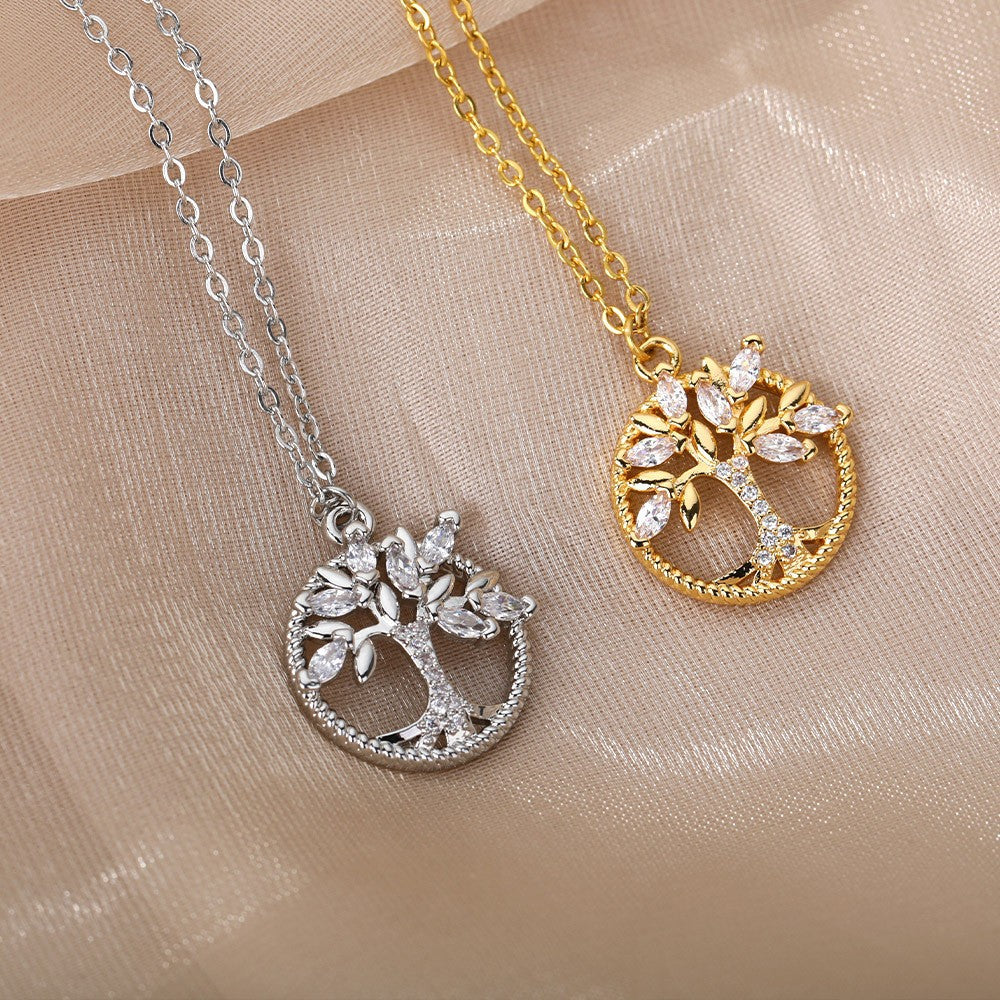 Tree of Life Necklace — Luxury Rhinestone Pendant