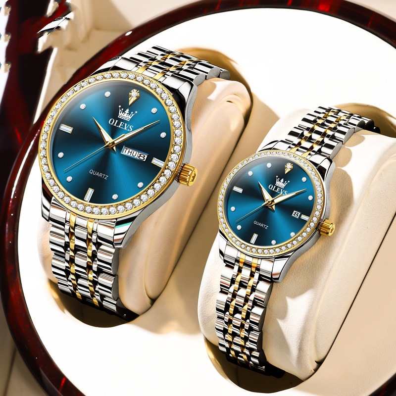 Diamond Lovers Watch Pair — His & Hers Luxury Gift Set