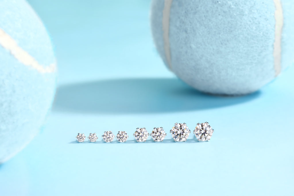 Starlight Solo Dance – Moissanite Stud Earrings | Gold & Platinum Sterling Silver