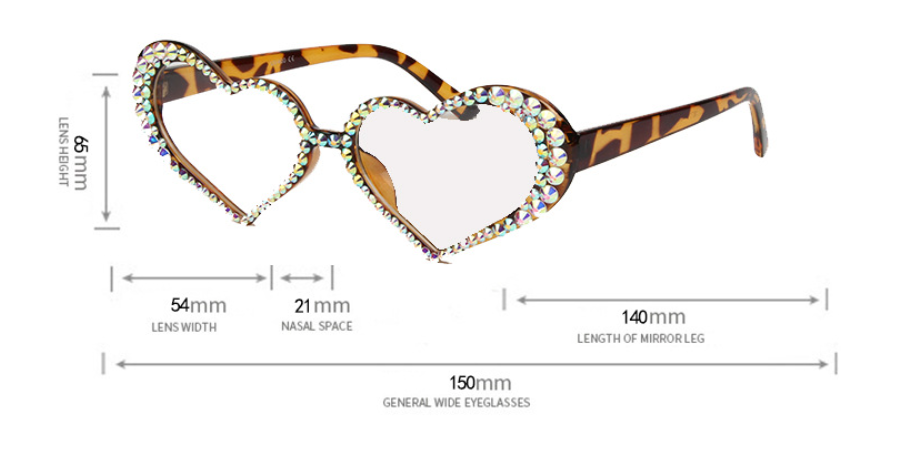 Heart-Shaped Diamond Cat Eye Sunglasses | Luxury Style