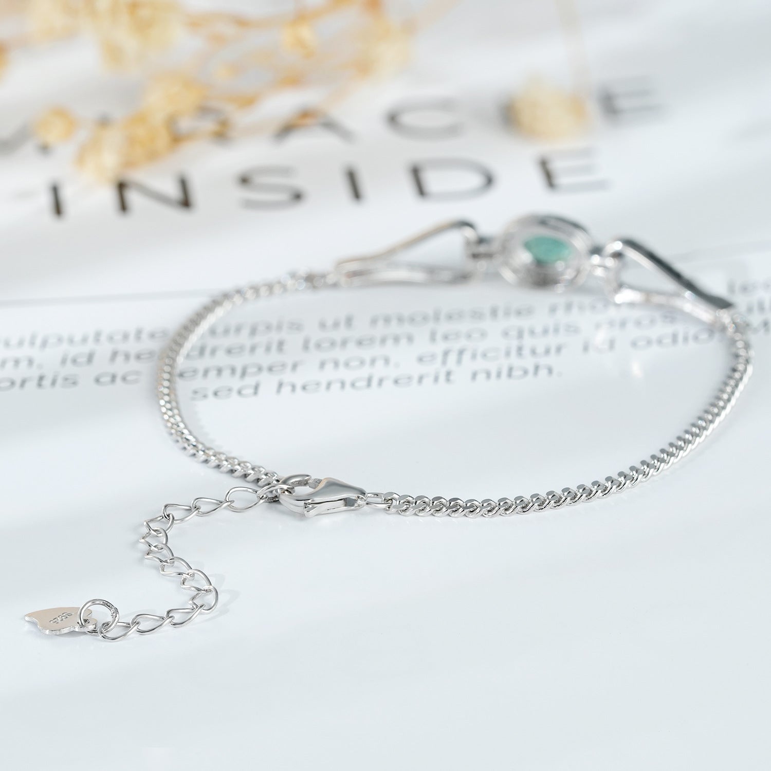 Oval Cut Emerald Zirconia 925 Sterling Silver Adjustable Luxury Bracelet