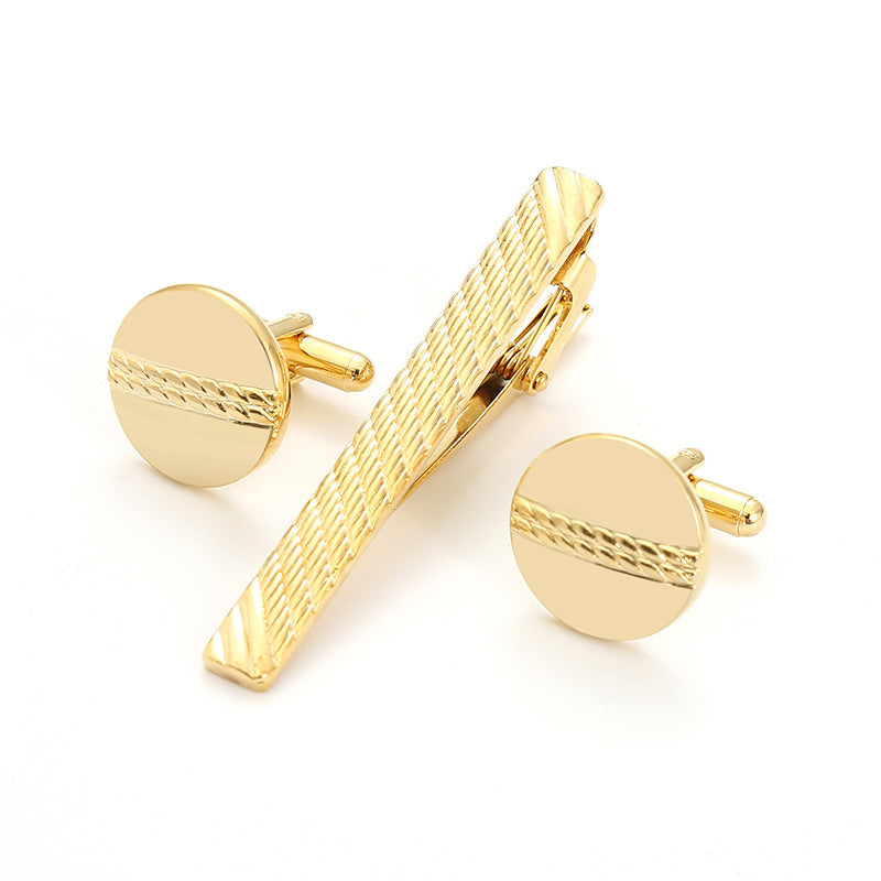 Men’s Luxury Cufflinks, Tie Clip & Pen Set — Business Elite