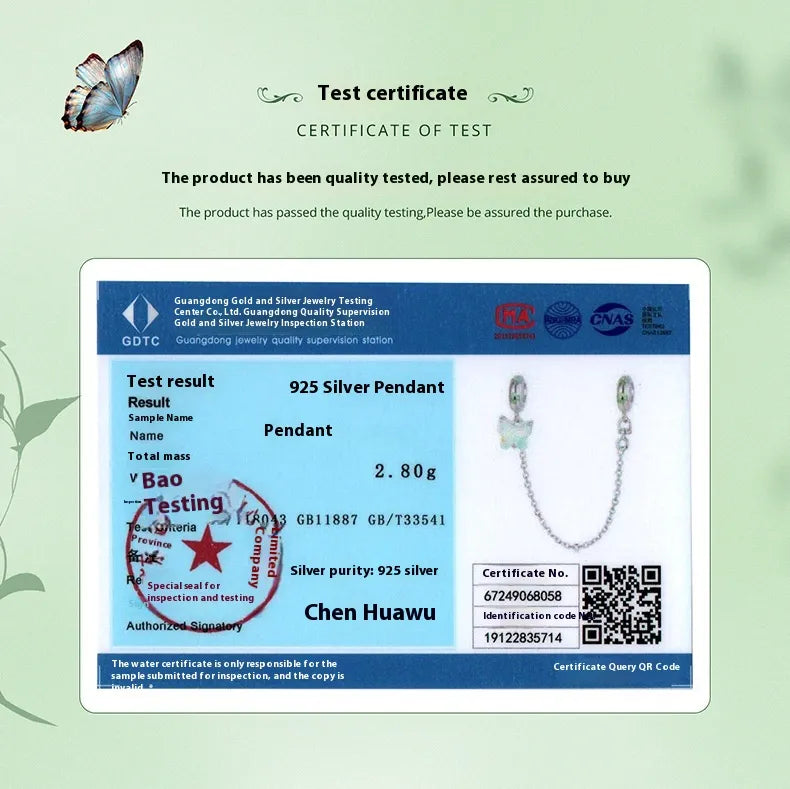 925 Sterling Silver Butterfly Charm Pendant | Electroplated | Luxury Gift