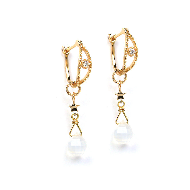 Blanche Chalcedony Star Earrings