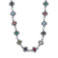 Bloom in Color – 925 Sterling Silver Colorful Zircon Flower Luxury Necklace