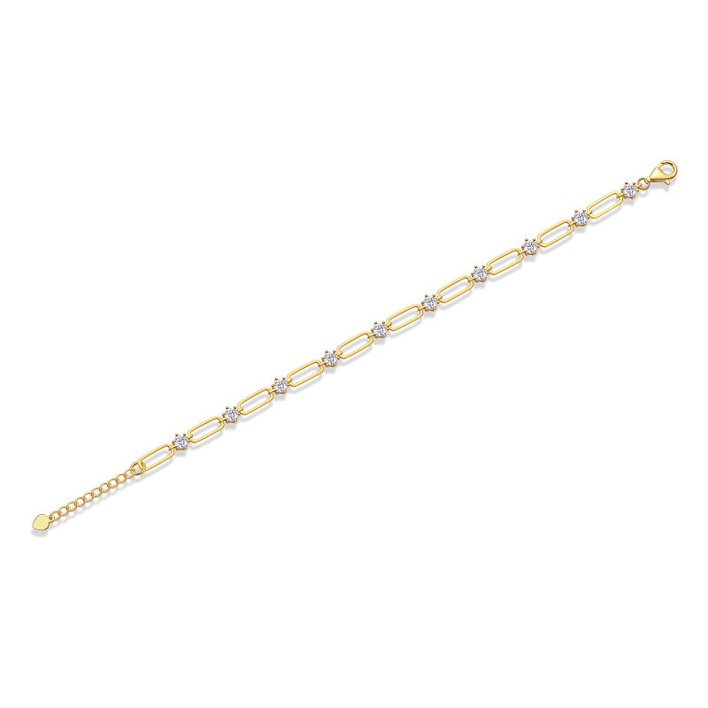 Moissanite Bracelet – Gold-Plated Sterling Silver | Luxury Jewellery