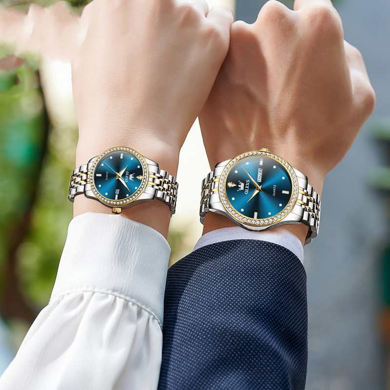 Diamond Lovers Watch Pair — His & Hers Luxury Gift Set