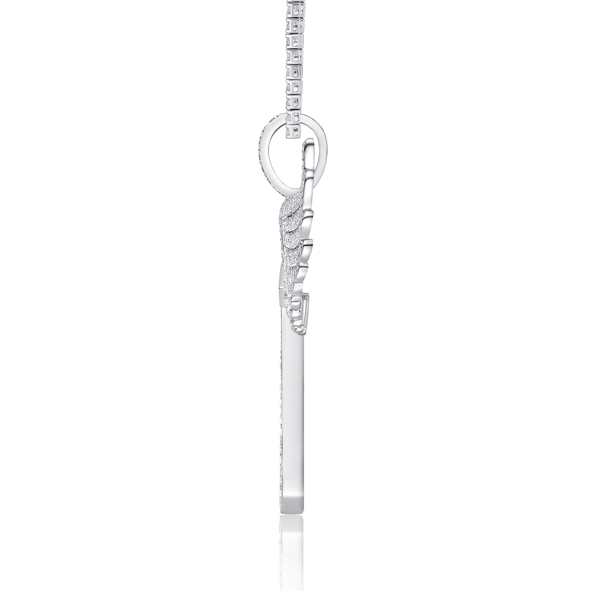 Angel Wings Moissanite Pendant — S925 Silver with Platinum Plating