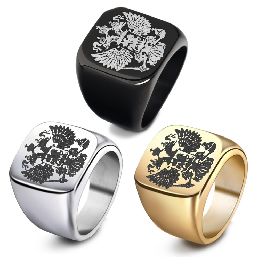 Titanium Steel Men's Ring | Gold, Black & Silver Luxury Jewelry
