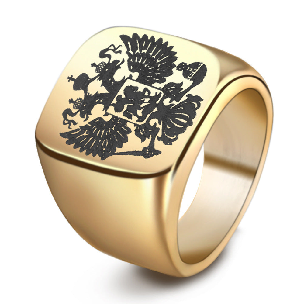 Titanium Steel Men's Ring | Gold, Black & Silver Luxury Jewelry