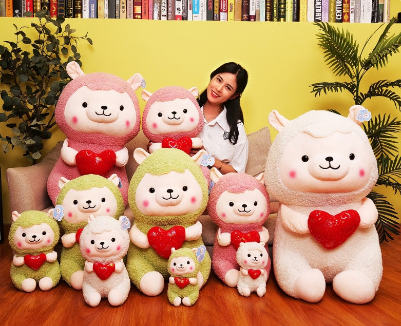 The Heart Alpaca — Luxury Plush Pillow Companion