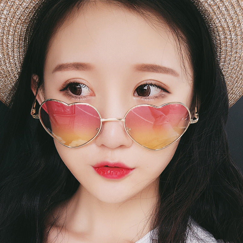 Peach Heart Sunglasses | Retro Metal Frame | 17 Colours