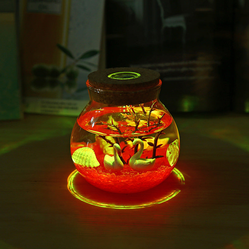 Ocean Dream Bottle — Luxury Luminous Glass Eco Terrarium