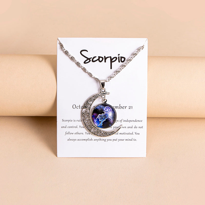 Luna — Zodiac Moon Glass Pendant Necklace