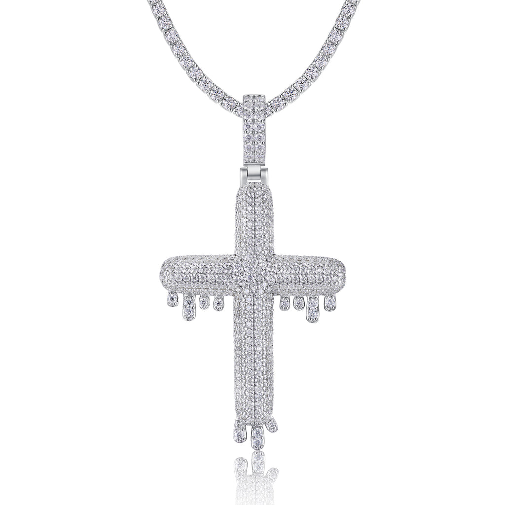 Lumina Moissanite Pendant — Platinum-Plated S925 Silver
