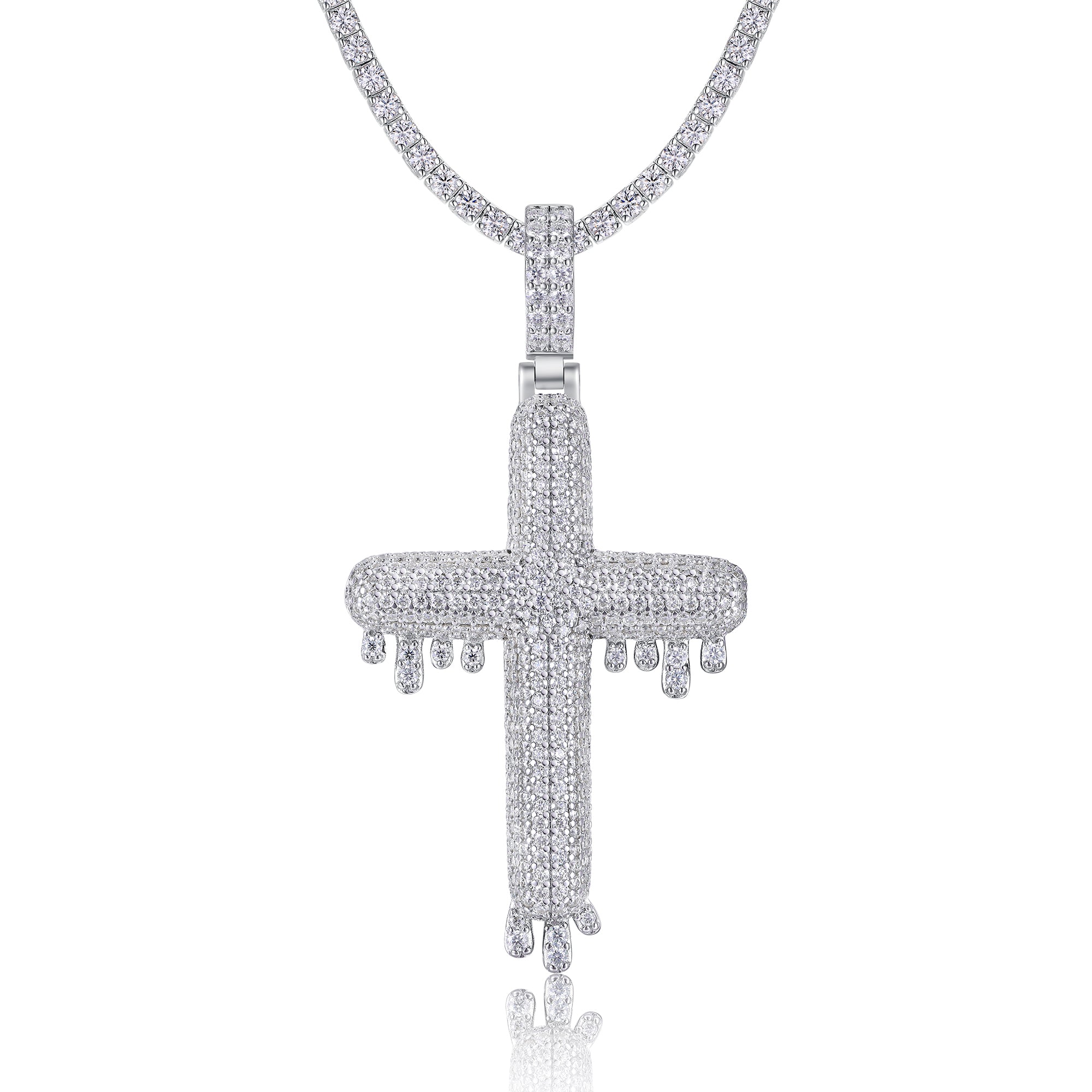 Lumina Moissanite Pendant — Platinum-Plated S925 Silver