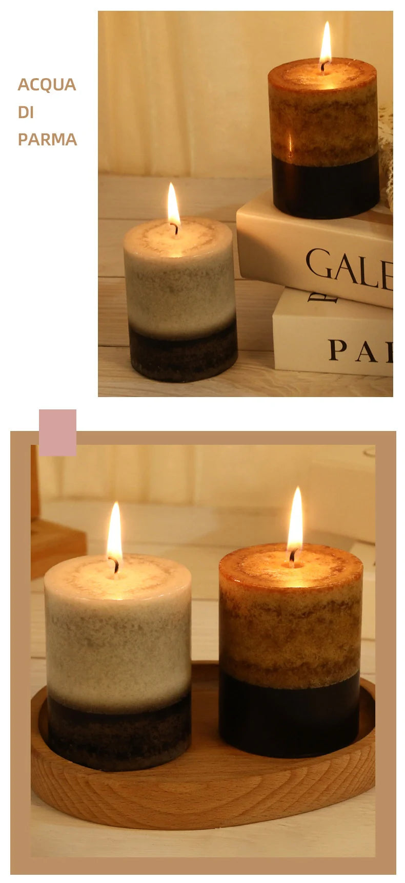 Handmade Retro Cylindrical Candle — Botanical Fragrance Collection