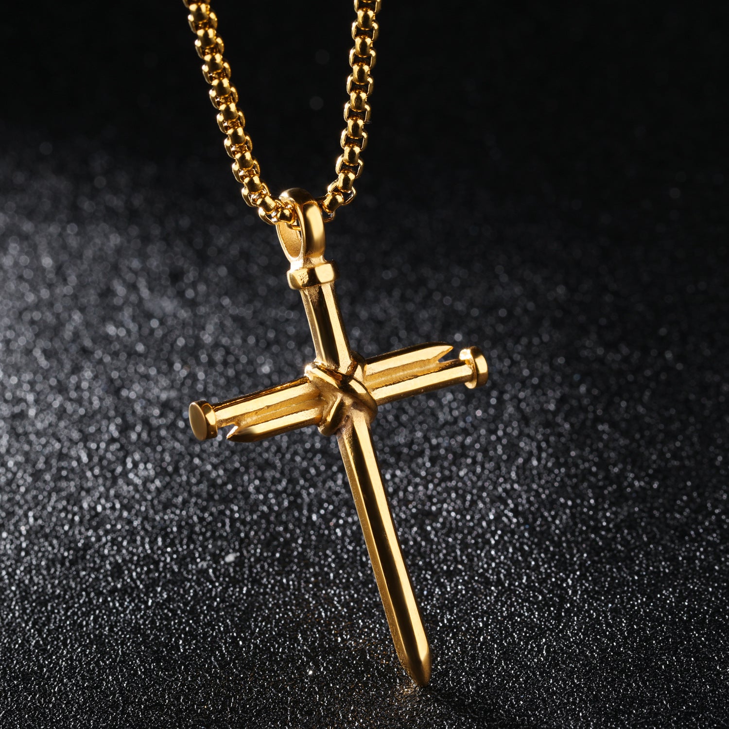 Steel Nails Cross Men's Pendant Necklace | Titanium Luxury Jewelry