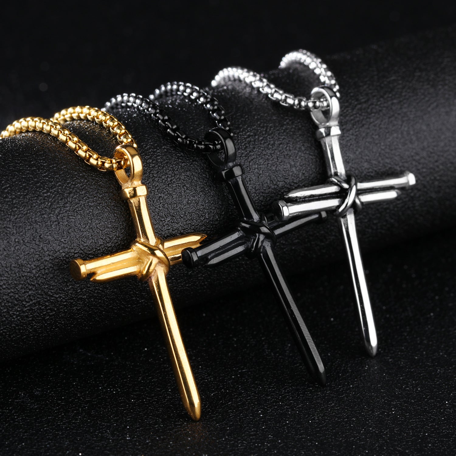 Steel Nails Cross Men's Pendant Necklace | Titanium Luxury Jewelry
