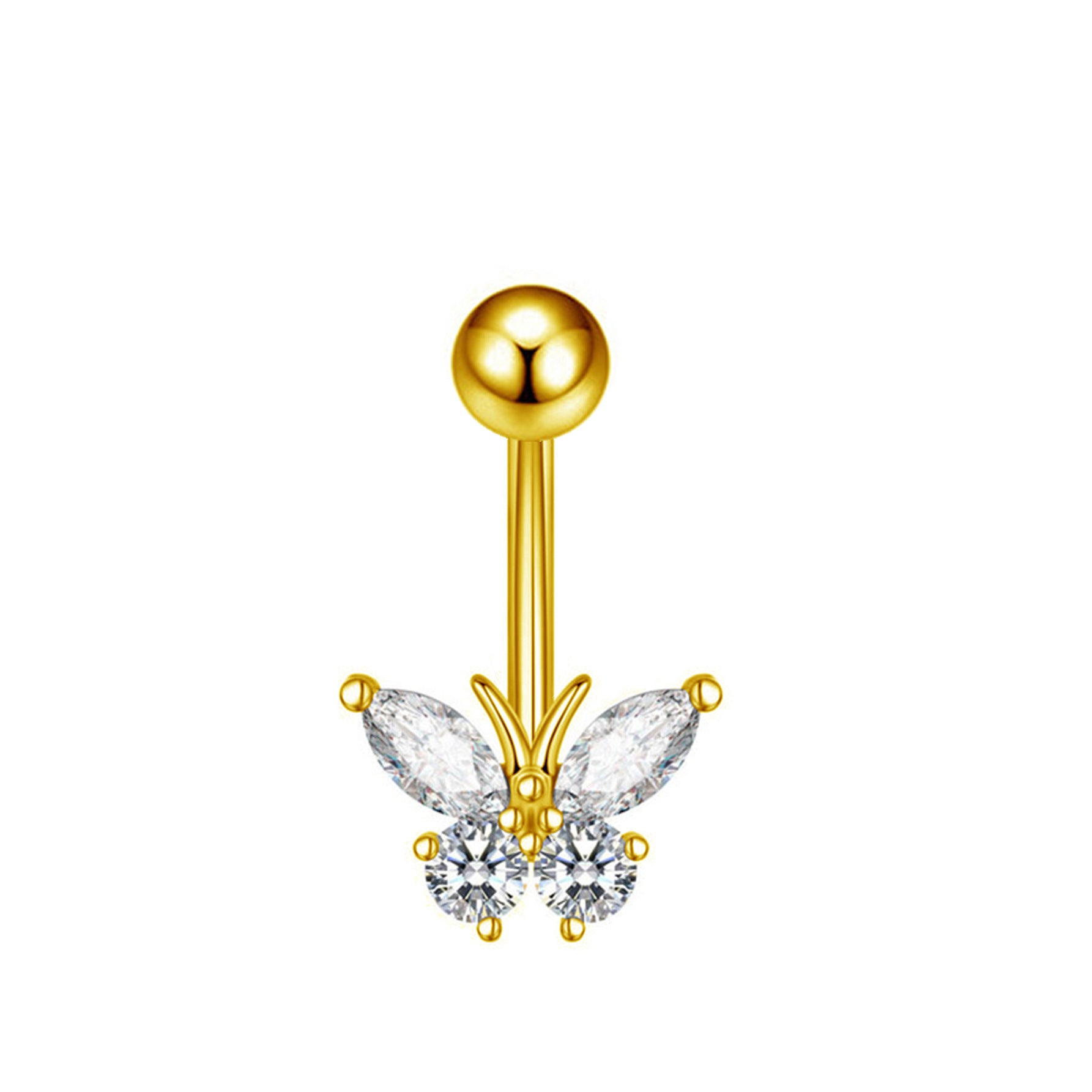 Zircon Butterfly Belly Button Ring — 60 Designs