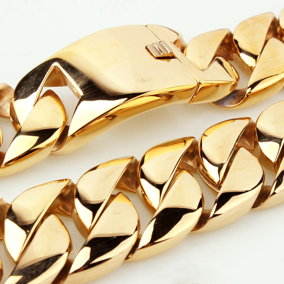 Men's Titanium Steel Whip Chain Necklace | Gold Luxury Jewelry
