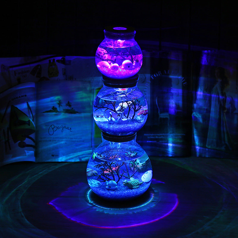 Ocean Dream Bottle — Luxury Luminous Glass Eco Terrarium
