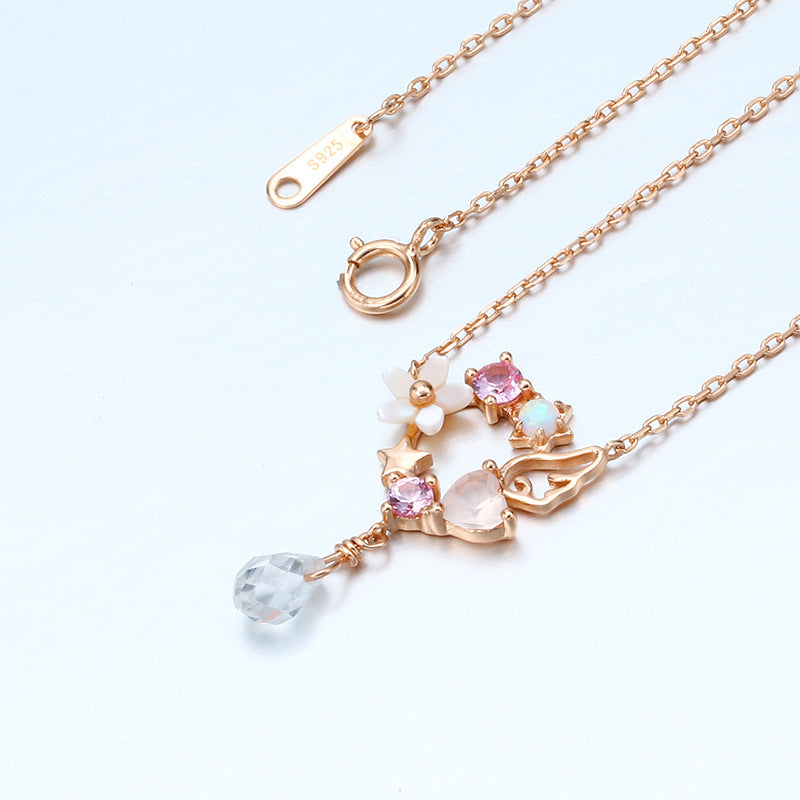 Rose Dew – Natural Pearl Rose Gold Teardrop Luxury Necklace