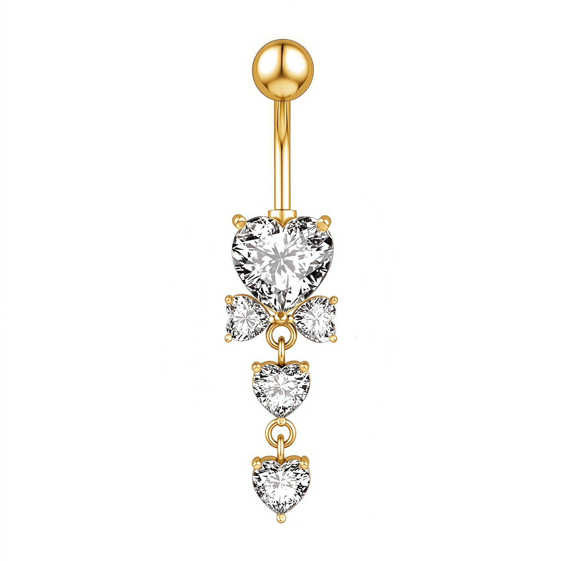 Zircon Butterfly Belly Button Ring — 60 Designs