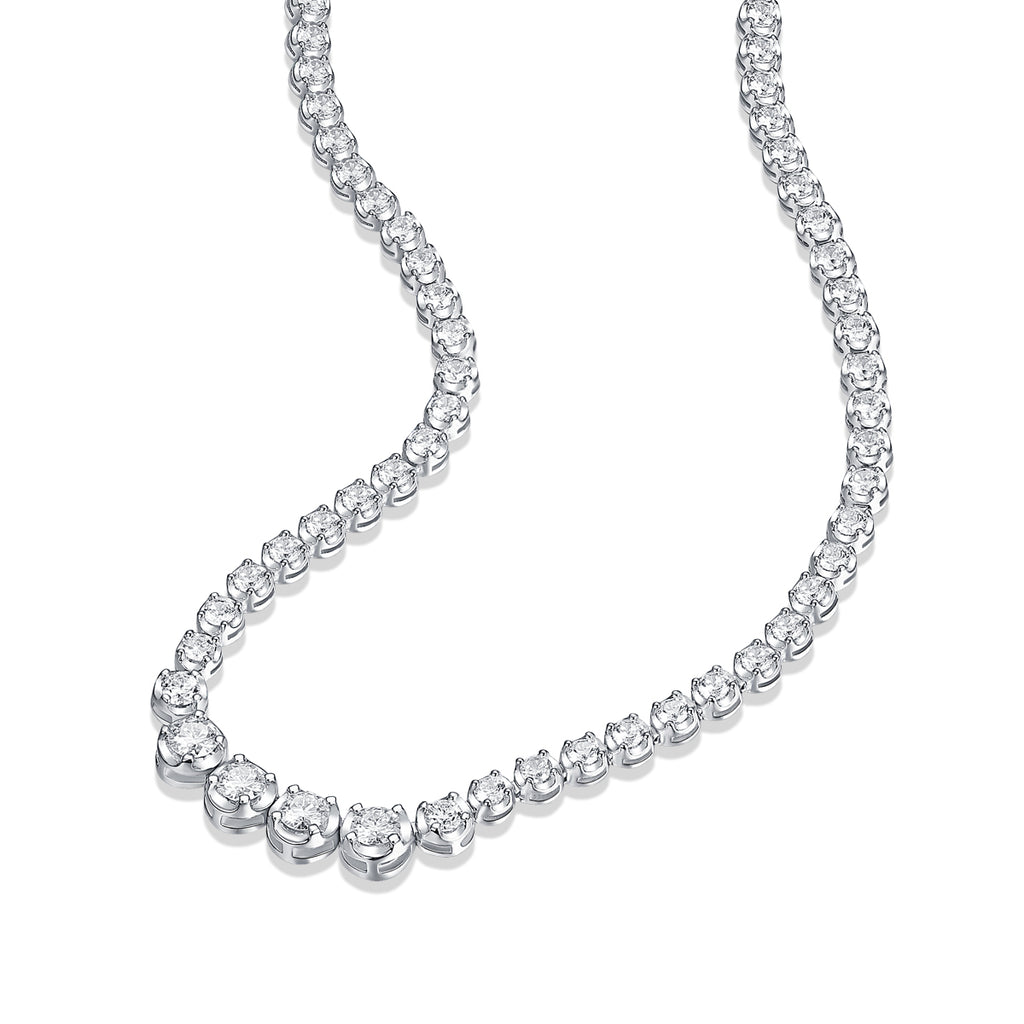 In The Name of Light – Moissanite Pendant Necklace | Platinum-Plated Sterling Silver