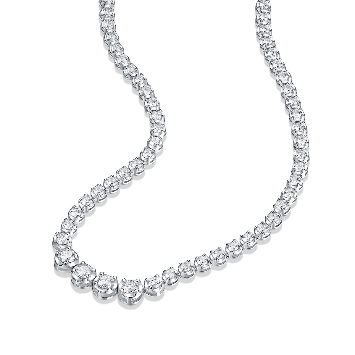 In The Name of Light – Moissanite Pendant Necklace | Platinum-Plated Sterling Silver