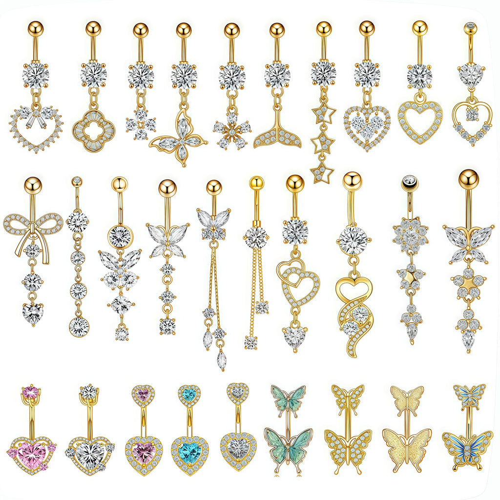 Zircon Butterfly Belly Button Ring — 60 Designs