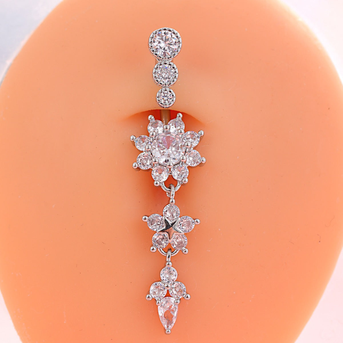 Zircon Navel Piercing Ring | Luxury Body Jewellery | Gold & Silver
