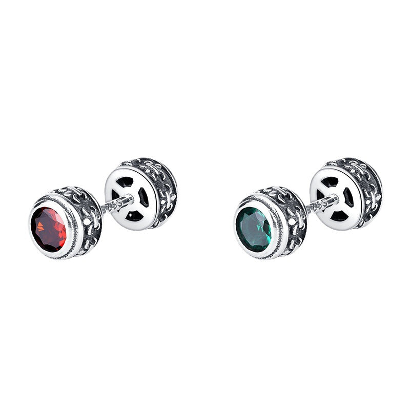 Punk Duality – 925 Sterling Silver Reversible Micro Pavé Vintage Screw Earrings