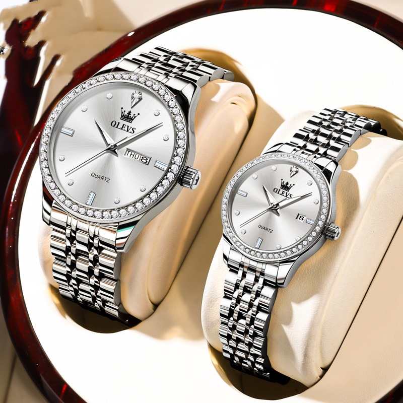 Diamond Lovers Watch Pair — His & Hers Luxury Gift Set