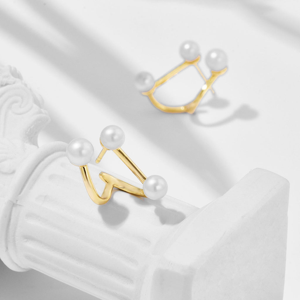 Perle Géométrique Freshwater Pearl Earrings