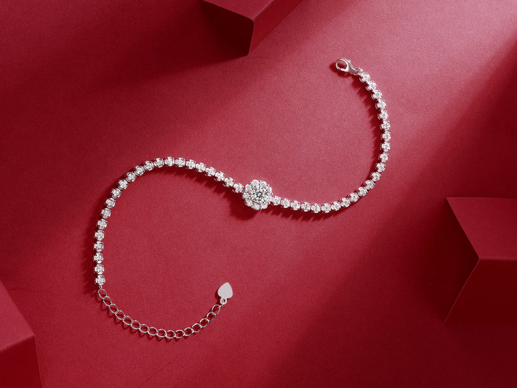 Celeste — Moissanite Bracelet | S925 Platinum-plated Silver