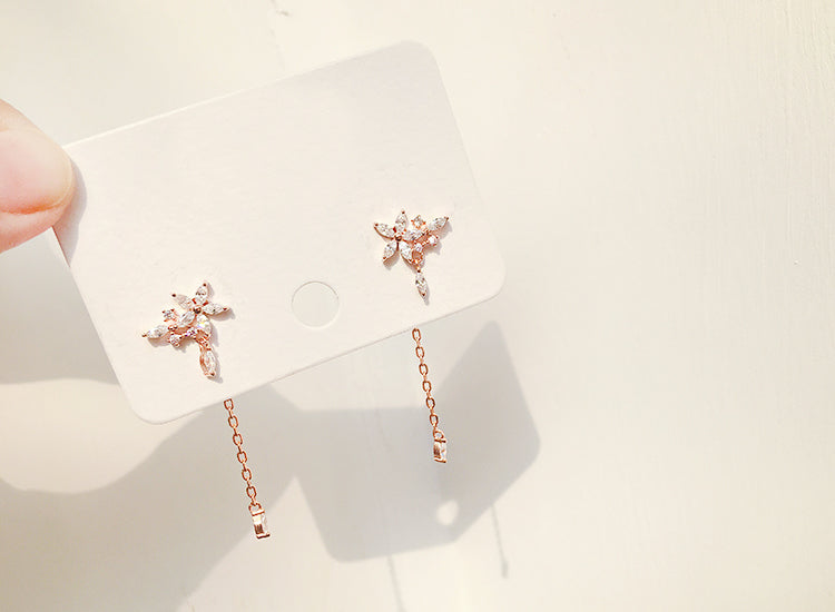 Flower Branch & Leaves 925 Sterling Silver Jewellery Set | Luxury Style