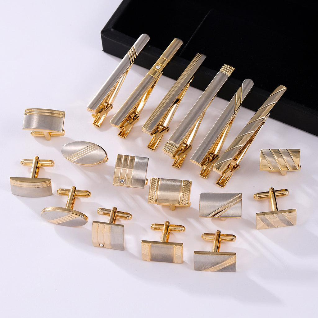 Men’s Luxury Cufflinks, Tie Clip & Pen Set — Business Elite