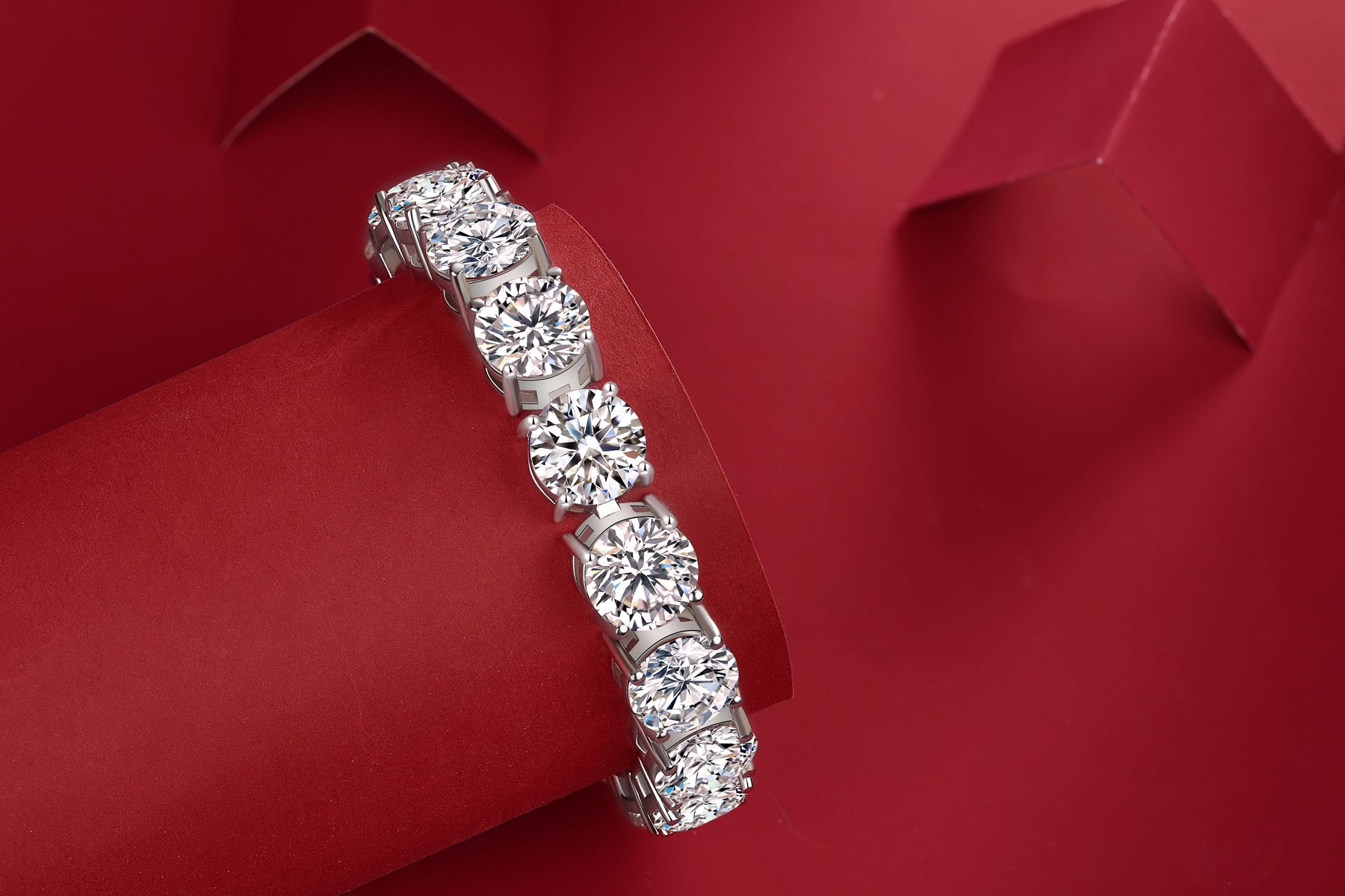 Splendeur — 5-Carat Moissanite Silver Bracelet